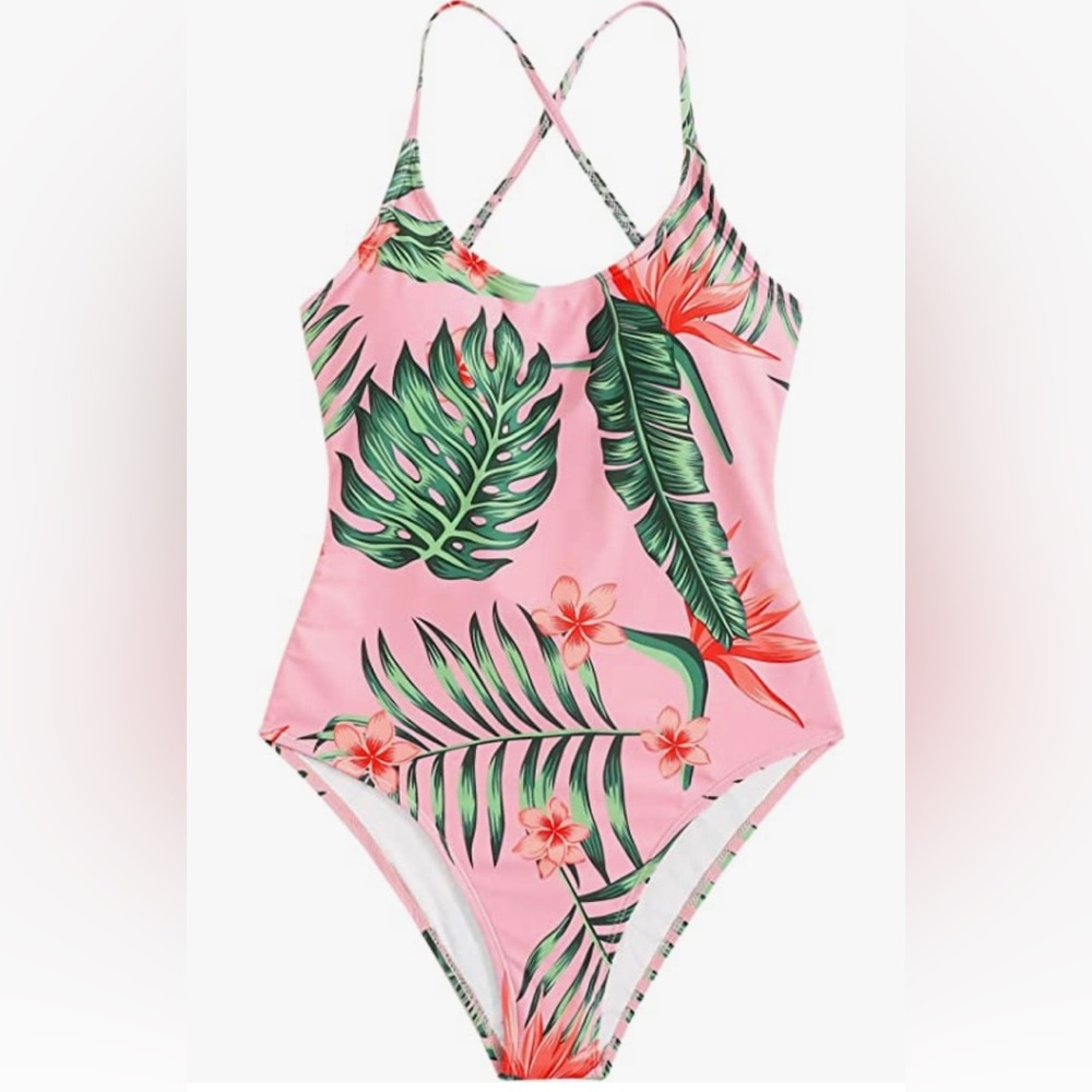 Women's Pink Tropical Swimsuit